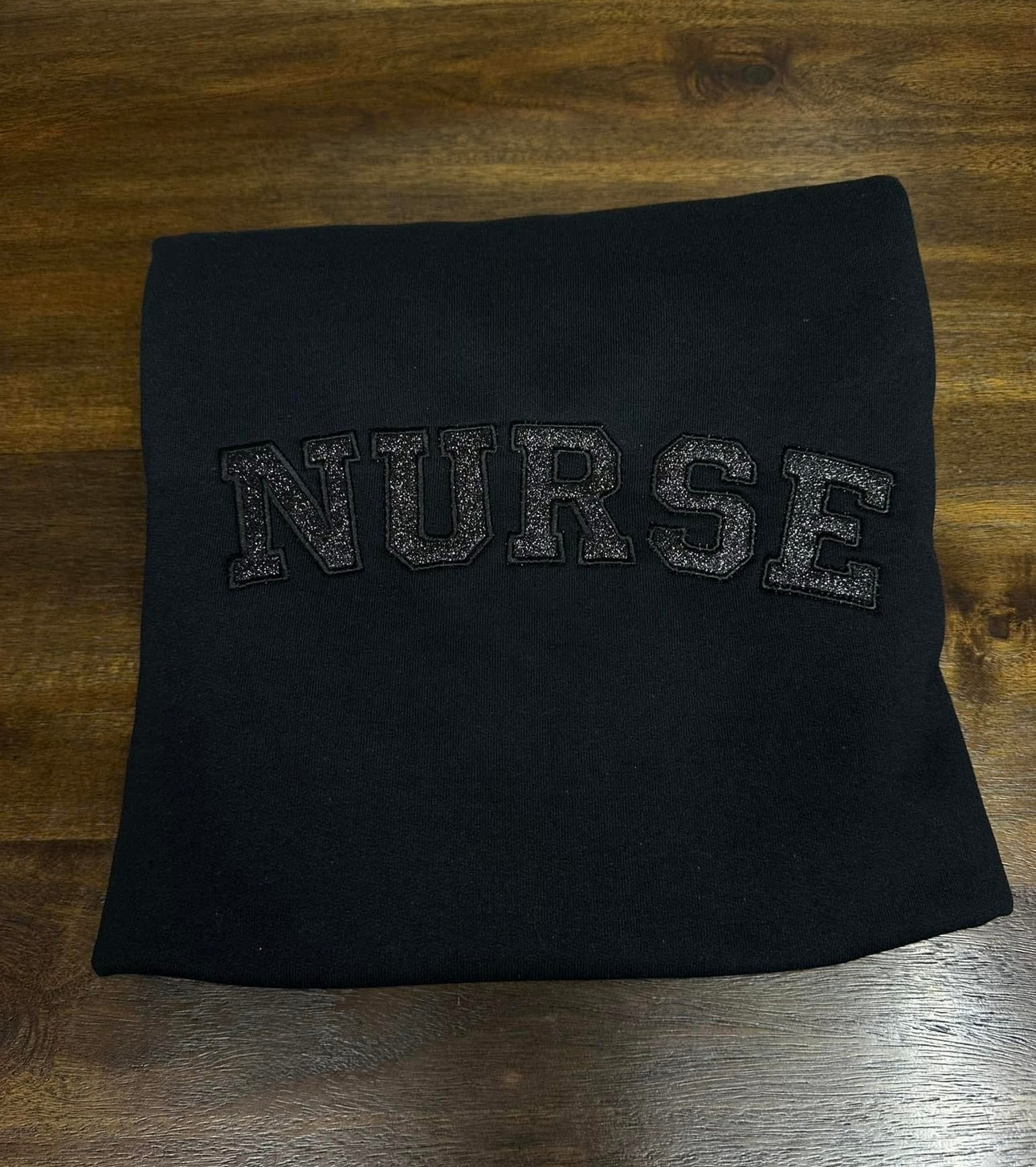 Black Glitter Nurse Sweatshirt